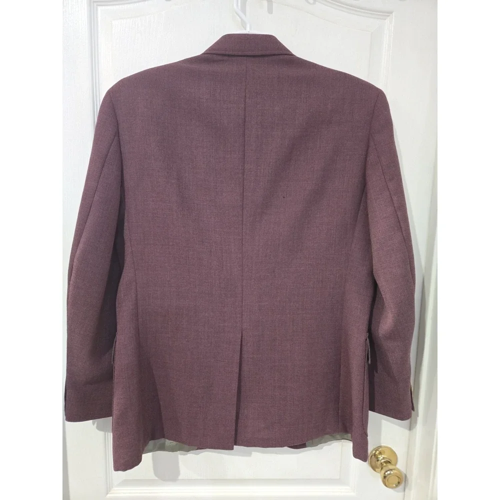 Andhurst VTG Plum Purple Mauve Blazer Jacket 43R Made In USA MISSING button
